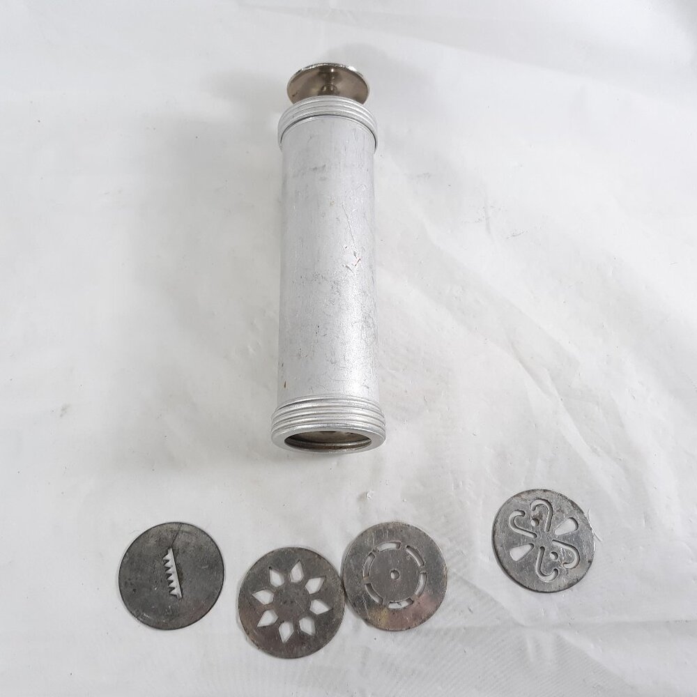 Vintage Cookie Press With 4 Discs